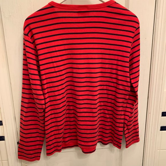 Hanna Andersson Red & Navy Striped LS Shirt SZ 14 - Picture 3 of 4